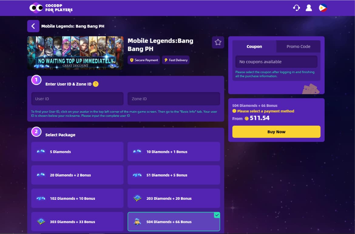 give diamonds in mobile legends​